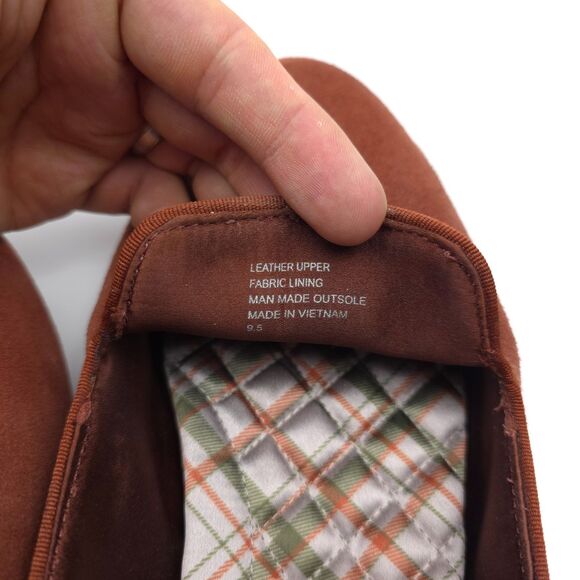 BIRDIES Starling Flat Brandy Suede Smoking Slipper Old Money Quiet Luxury Casual - Picture 9 of 9